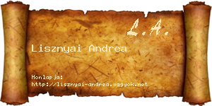 Lisznyai Andrea névjegykártya